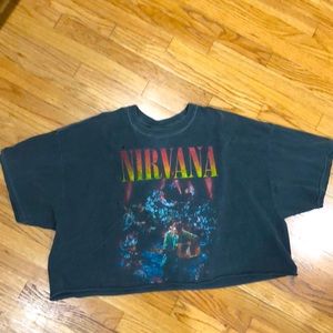 One size fits all vintage Nirvana cut crop tee!